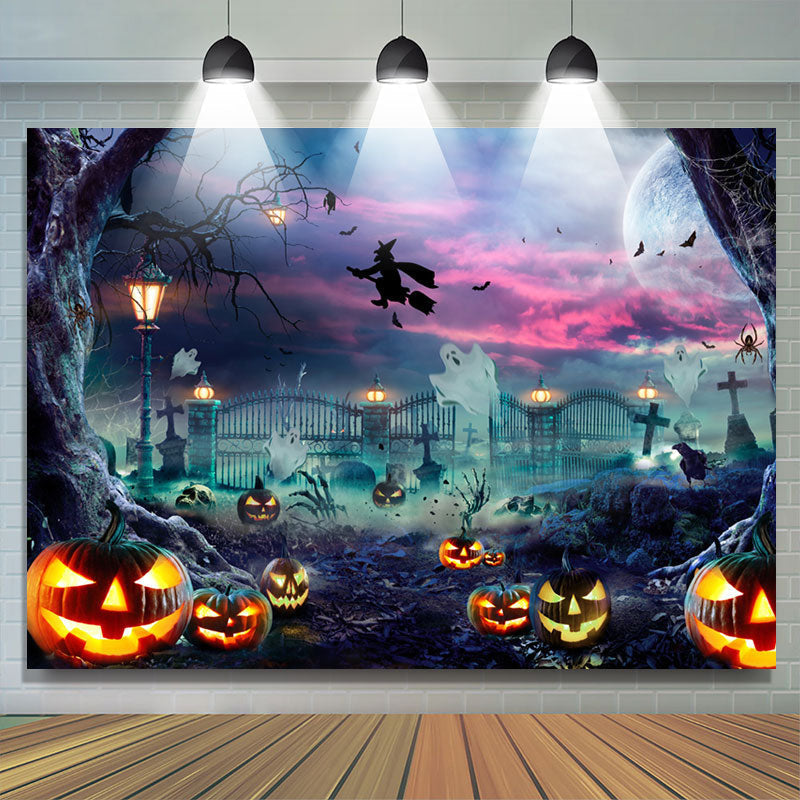 Halloween Punpkins And Boos Scary Night Theme Backdrop – Lofaris