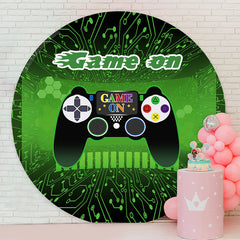 Lofaris Handle Green Circle Happy Birthday Backdrop For Party