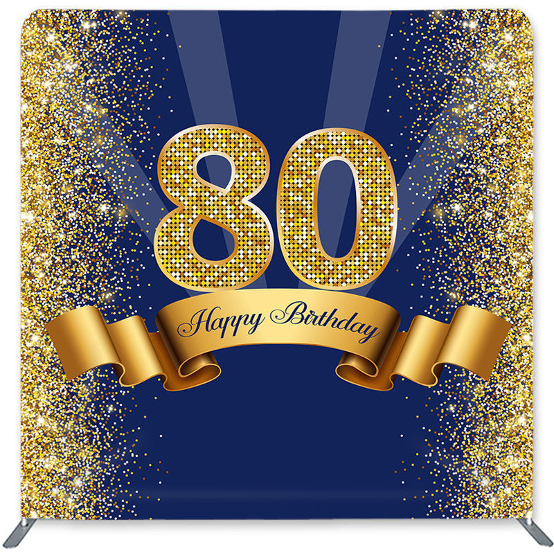 Lofaris Happy 80th Birthday Double-Sided Backdrop for Party