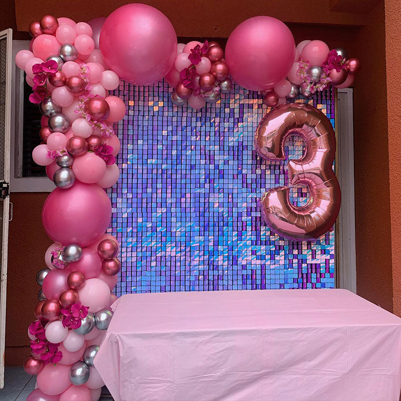 Lofaris Happy Birthday Sequin Glitter Wall Backdrop For Party Favor Event