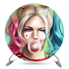 Lofaris Harley Quinn Themed Circle Party Backdrop Kit For Girl