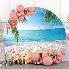 Lofaris Hawaii Theme Custom Round Summer Birthday Backdrop