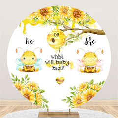 Lofaris He Or She What Will Baby Bee Shower Circle Backdrop