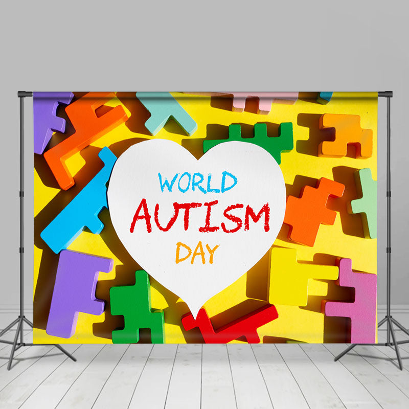 Lofaris Heart Puzzle Autism Awareness Backdrop For Child