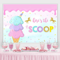 Lofaris Heres The Scoop Ice Cream Balls Sweet Birthday Backdrop