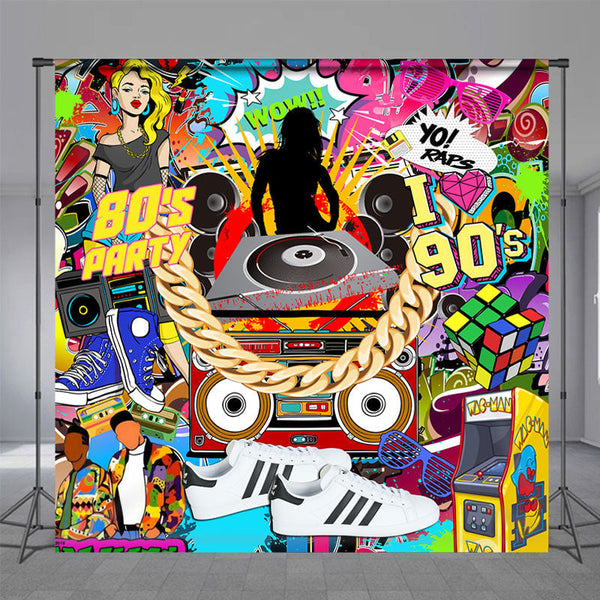 Hip Hop 80S 90S Dance Themed Birthday Party Backdrop