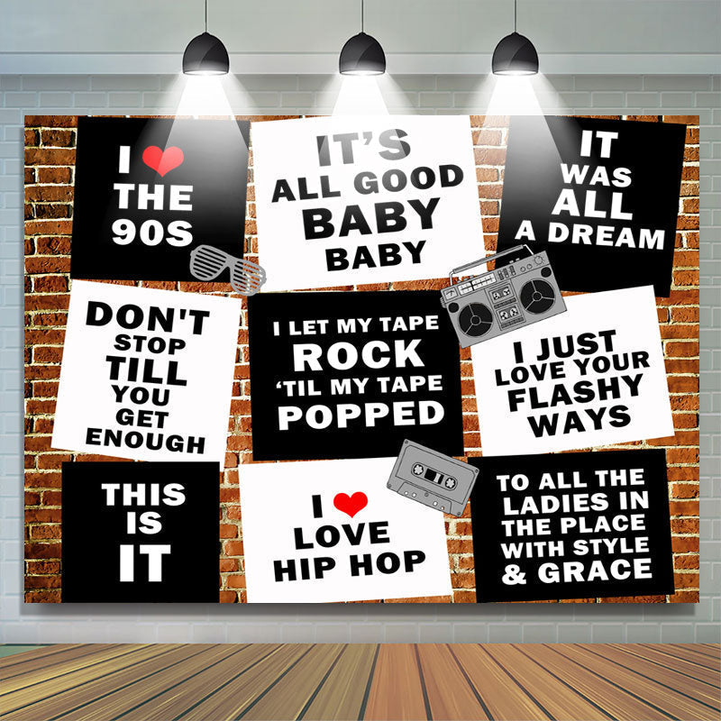 Lofaris Hip Hop Its All Good Baby 90s Brick Backdrop For Boy