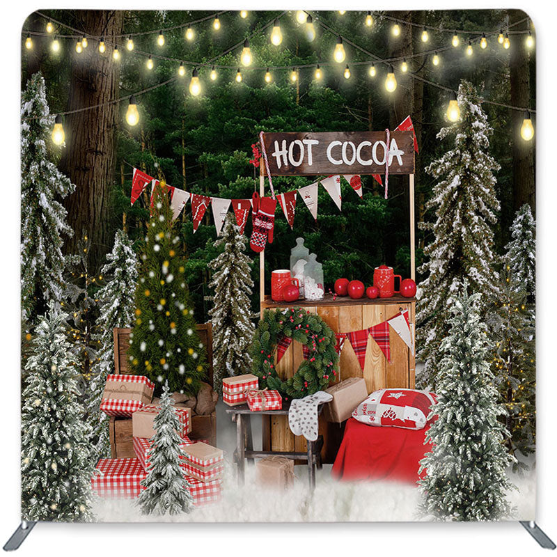 Lofaris Hot Cocoa Tree Double-Sided Backdrop for Christmas