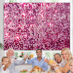 Lofaris Hot Pink Bokeh Glitter Happy Birthday Party Backdrop