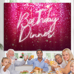 Lofaris Hot Pink Bokeh Happy Birthday Dinner Party Backdrop