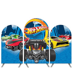 Lofaris Hotwheels Theme Racing Car Birthday Party Arch Backdrop Kit