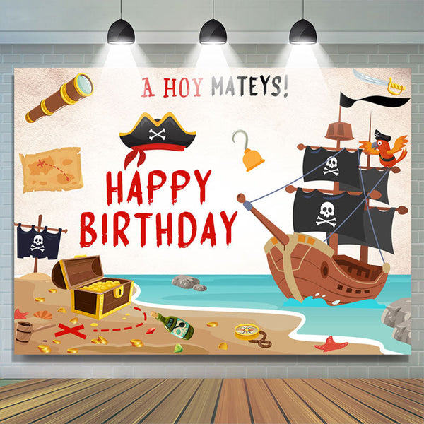 Lofaris Wooden Boat River Fishing Birthday Party Backdrop | Personalized Birthday Backdrops | Happy Birthday Backdrop | Birthday Party Decorations