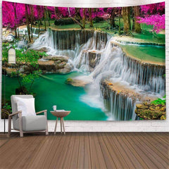 Lofaris Huge Waterfall Lake Mountain Landscape Wall Tapestry