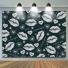 Lofaris I Love You Lips and Heart Valentines Day Backdrop