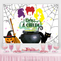 Lofaris I Smell A Child Halloween Baby Shower Backdrop Banner