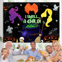 Lofaris I Smell A Chilo Black Pumpkin Happy Halloween Backdrop