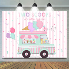 Lofaris Ice Cream Theme Truck Birthday Party Backdrop Girls