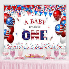 Lofaris Independence Day Theme 1st Birthday Party Backdrop