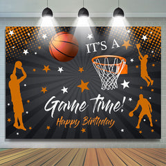 Lofaris Its A Game Time Basketball Happy Birthday Backdrop