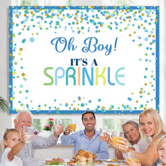 Lofaris Its A Sprinkle Blue Dots Baby Shower Backdrop