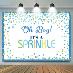 Lofaris Its A Sprinkle Blue Dots Baby Shower Backdrop