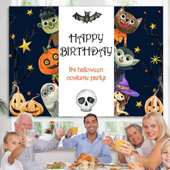 Lofaris Its Halloween Costume Party Happy Birthday Backdrop