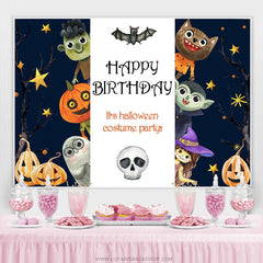 Lofaris Its Halloween Costume Party Happy Birthday Backdrop