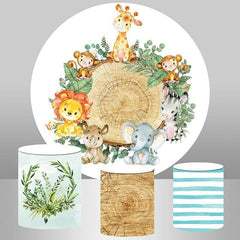 Lofaris Jungle Animals Round Backdrop Kit For Birthday