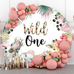 Lofaris Jungle Animals Wild One Circle Happy Birthday Backdrop