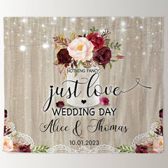 Lofaris Just Love Floral Vase Lace Glitter Wedding Day Backdrop