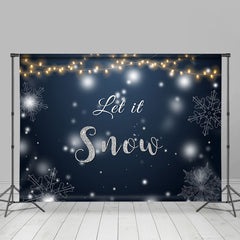 Lofaris Let It Snow Glitter And Black Night Winter Backdrop