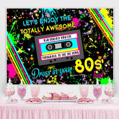 Lofaris Lets Enjoy 80s Party Graffiti Backdrop for Birthday