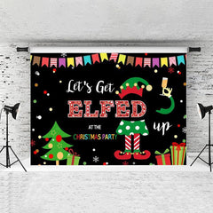 Lofaris Lets Get Elfed At The Chrismas Party Black Backdrop