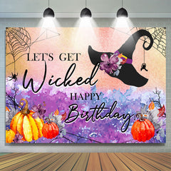 Lofaris Lets Get Wicked Halloween Theme Happy Birthday Backdrop