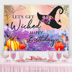 Lofaris Lets Get Wicked Halloween Theme Happy Birthday Backdrop