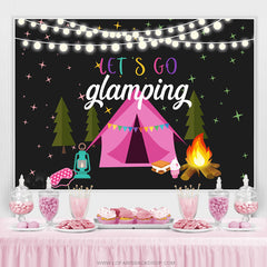 Lofaris Lets Go Glamping Moon night Star Birthday Backdrop