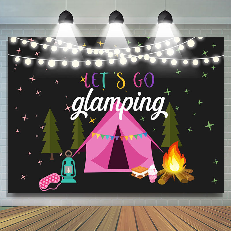 Lofaris Lets Go Glamping Moon night Star Birthday Backdrop