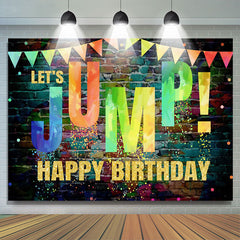 Lofaris Lets Jump Graffiti Wall Birthday Backdrop Decoration