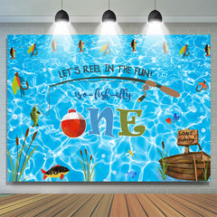 Lofaris Let’s Reel In The Fun First Happy Birthday Backdrop