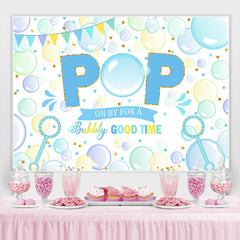 Lofaris Light Blue And Green Bubble Pop Happy Birthday Backdrop