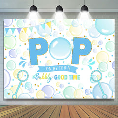 Lofaris Light Blue And Green Bubble Pop Happy Birthday Backdrop