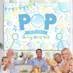 Lofaris Light Blue And Green Bubble Pop Happy Birthday Backdrop