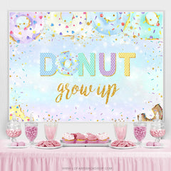 Lofaris Light Blue Donuts Grow Up Themed Birthday Backdrop