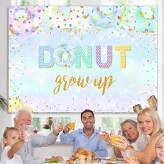 Lofaris Light Blue Donuts Grow Up Themed Birthday Backdrop