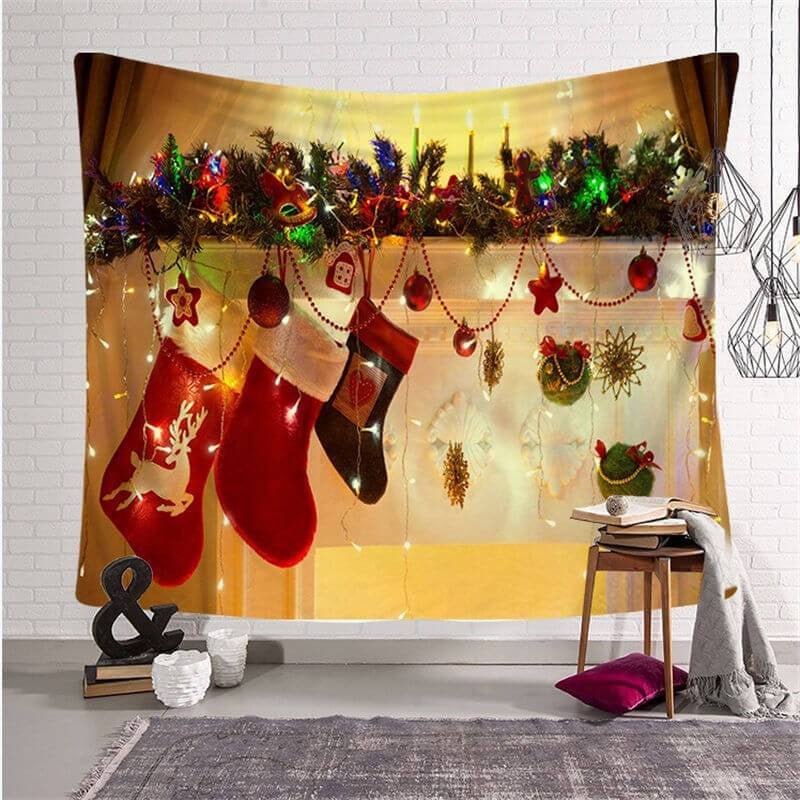 Lofaris Light Pendant Family Christmas Landscape Wall Tapestry