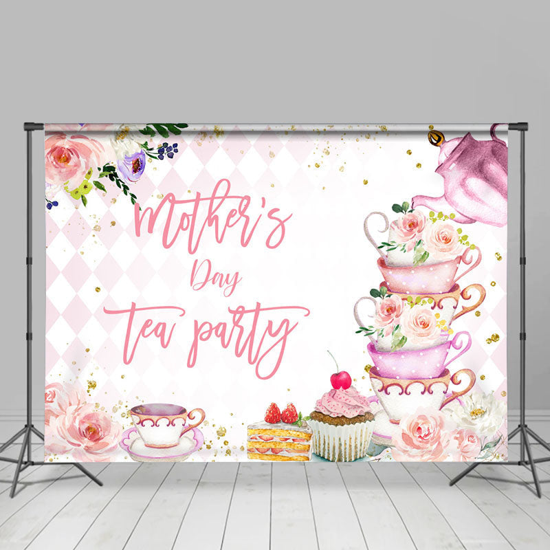 Lofaris Light Pink Floral Mothers Day Tea Party Backdrop