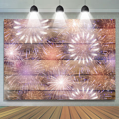 Lofaris Light Purple Bright Brown Wood Birthday Party Backdrop