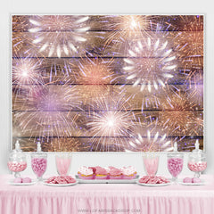 Lofaris Light Purple Bright Brown Wood Birthday Party Backdrop