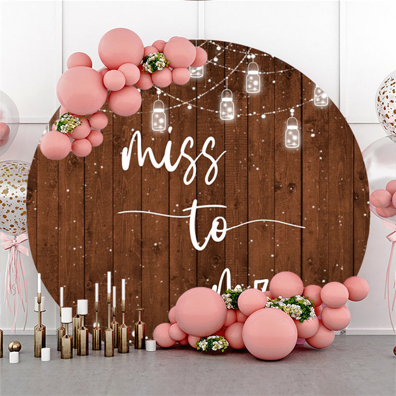 Lofaris Lighting Wooden Snowy Winter Circle Bridal Shower Backdrop