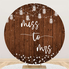 Lofaris Lighting Wooden Snowy Winter Circle Bridal Shower Backdrop